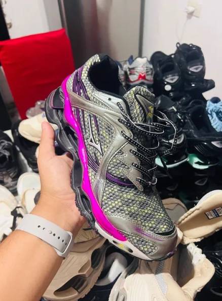 Tnis Mizuno Wave Prophecy 1 - Prata Com Roxo
