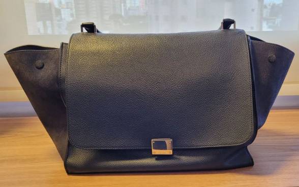Handle Bag Celine Couro Calfskin Azul Marinho