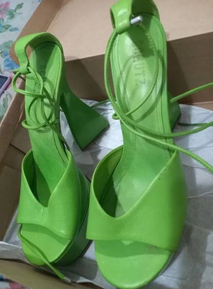 Luxuoso Sapato Schuthz 38 Verde