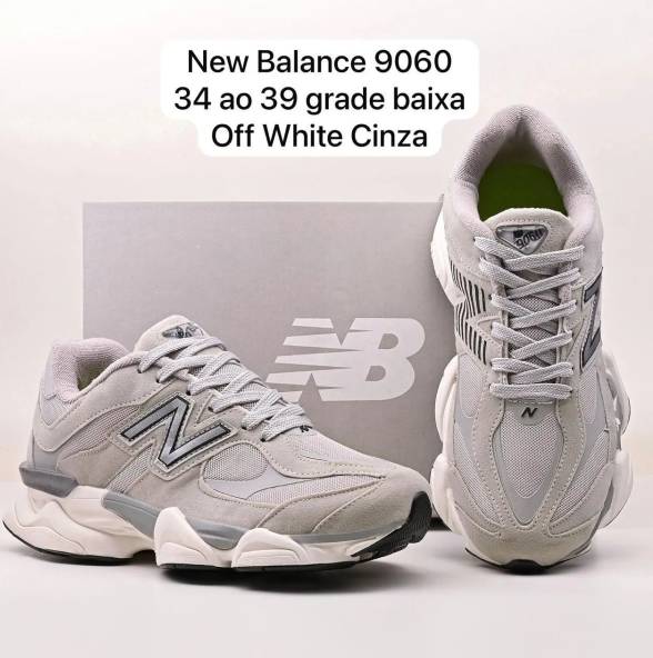 Tnis New Balance 9060 Off White Cinza - 34 Ao 39