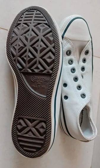 Tnis Casual Converse All Star Couro Branco Com Detalhe