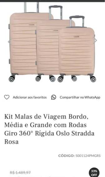 Kit Malas De Viagem P,m E G Stradda