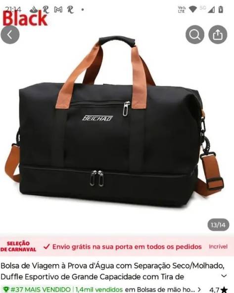 Bolsa De Viagem Nova Impermevel De Grande Capacidade, Mltiplos Compartimentos