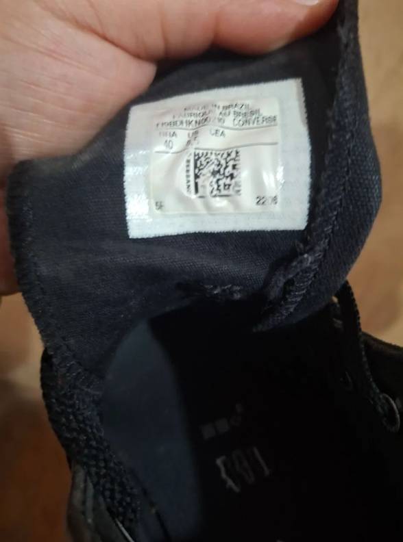 Tenis Converse All Star Preto Cano Alto Tm 40